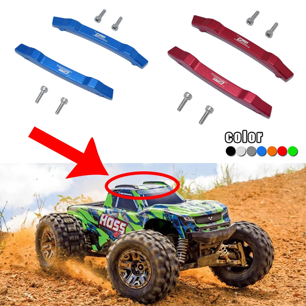 

GPM TRAXXAS 1/10 4WD HOSS 4X4 VXL 3S-90076-4 MONSTER TRUCK Upgrade Parts Metal Aluminum alloy 1 pair Roof skid plate #9017