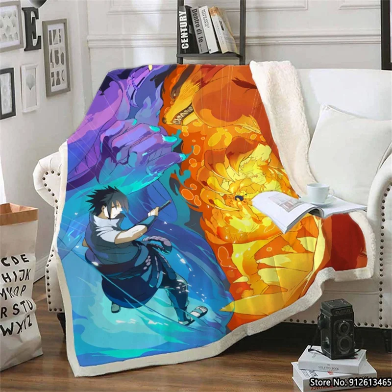 

Fashion Animation Soft Flannel Lamb Wool Blanket 3D Digital Print Naruto Children Baby Bedroom Sofa Air Conditioning Blanket