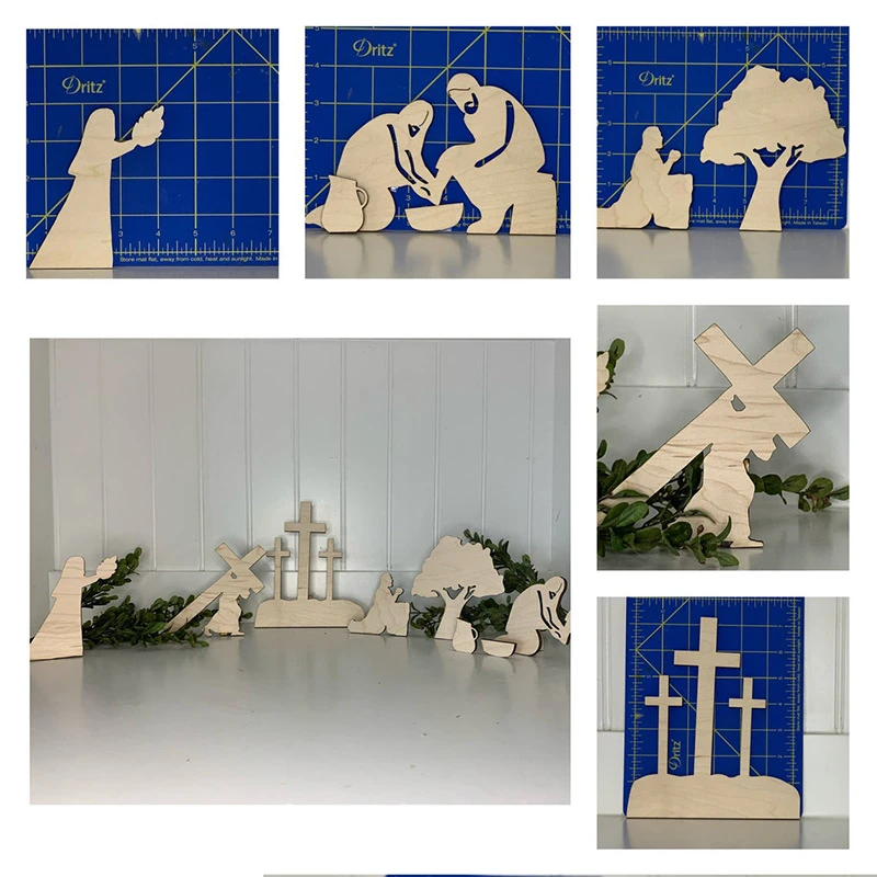 

Easter Wooden Nativity Set Manger Creche Nativity Scene Montessori Spring Home Decor Wedding Gifts Inspired Ornament God Crafts