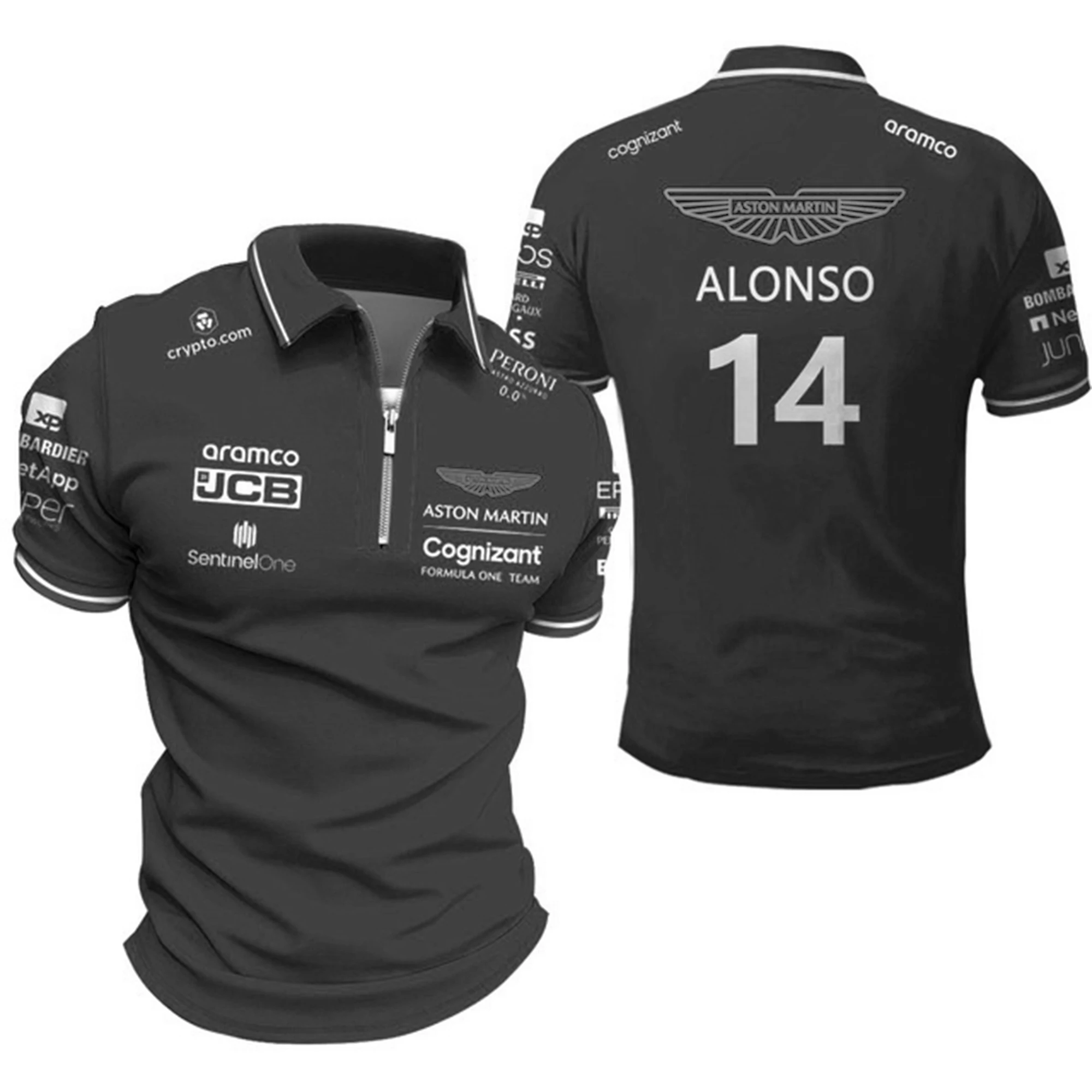 

Oversized 6XL Aston Martin 2023 F1 Team T-shirts Spanish Racing Driver Fernando Alonso 14 and STROLL 18 Hot Sale Polo Shirt