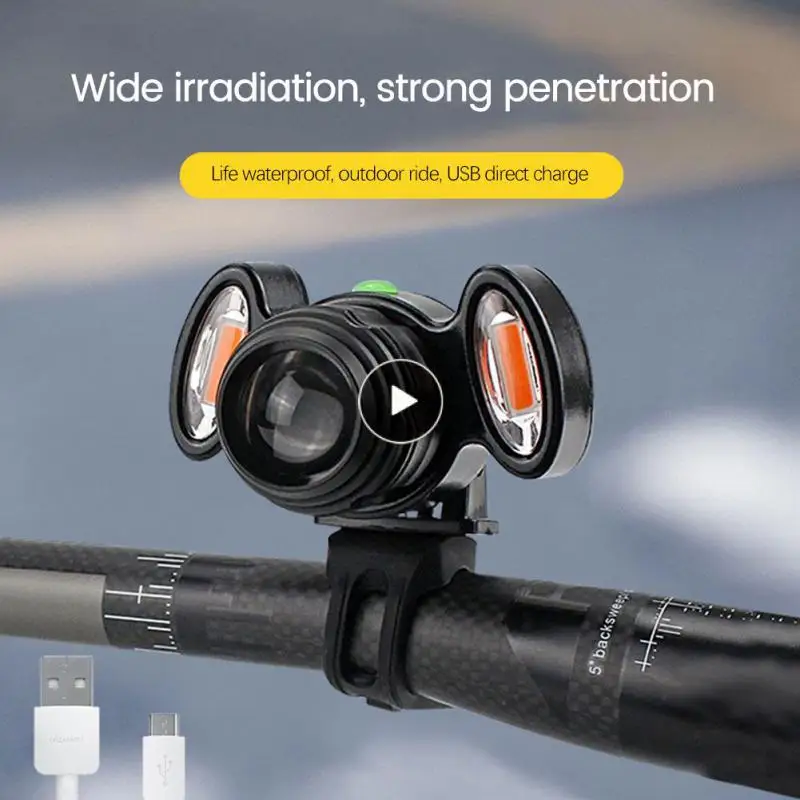

4 Gear Modes Bicycle Headlights Usb Charging Mountain Cycle Front Headlight Lamp Stable Waterproof Cycling Lighting Front Light