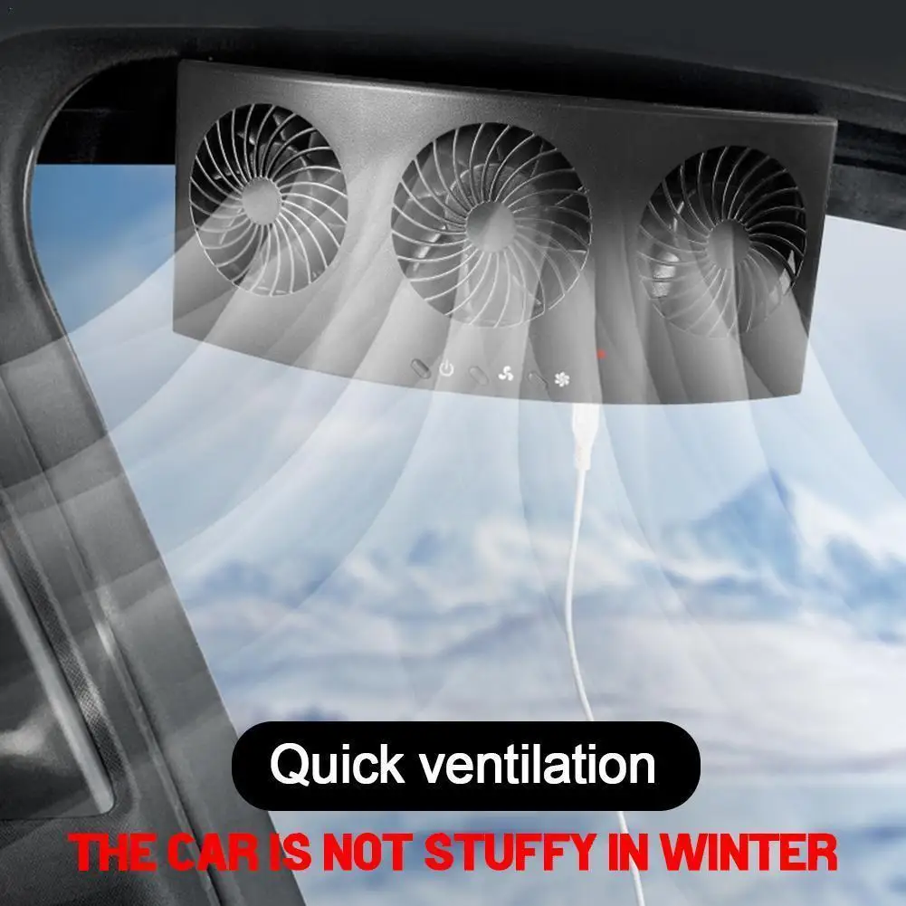 

Car Cooling Fan 3 Heads 2 Speeds Car Exhaust Fan Auto Interior Cooler Air Circulation Portable Deodorization Ventilation Fan