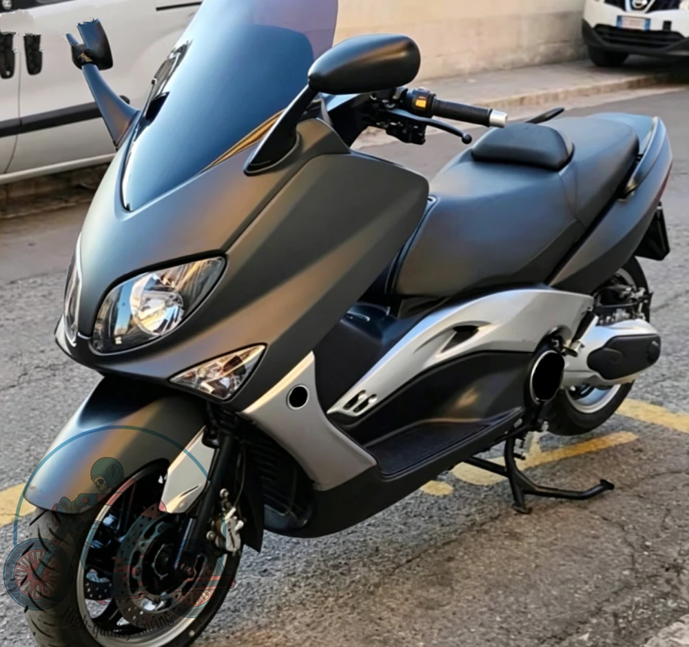 Фото Высококачественный новый комплект обтекателей из ABS-пластика для YAMAHA TMAX 500 2001-2007 годов выпуска, серебристо-черный цвет. №1