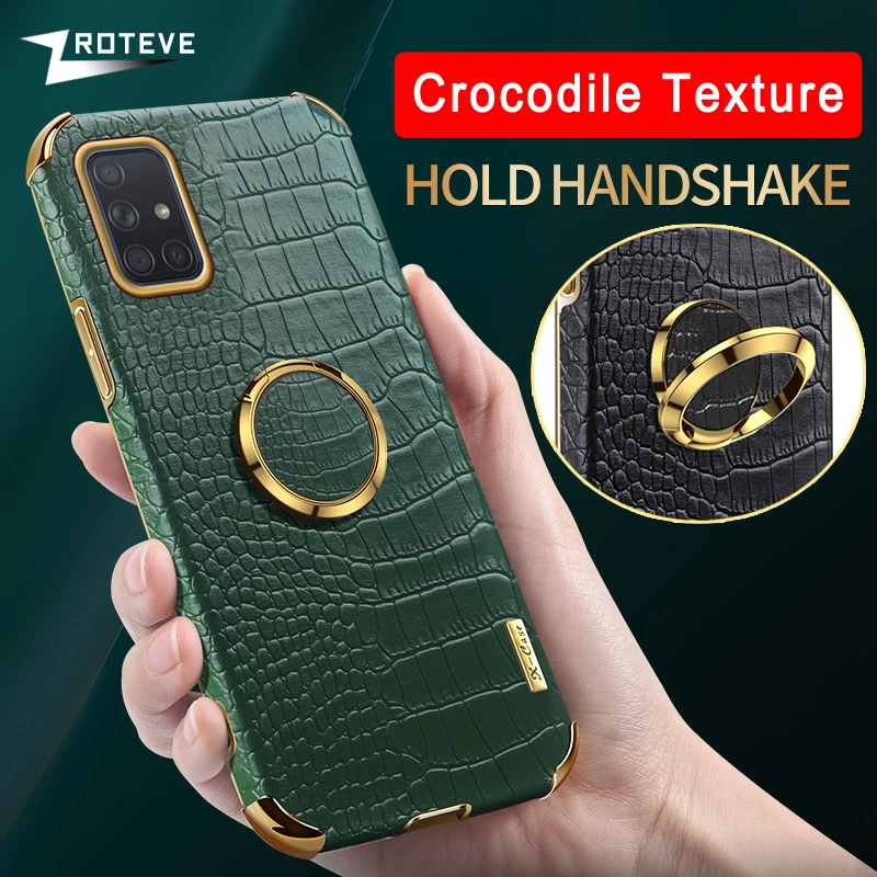 

A71 Case ZROTEVE Crocodile Pattern Leather Cover For Samsung Galaxy A51 A31 A41 A21S A32 A52 A72 A13 A23 A33 A53 A73 M52 Cases