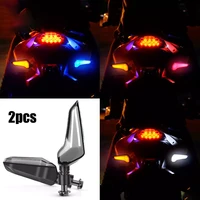 2pcs universal motorcycle led flowing turn signals indicators blinker light 12v blueredwhite led turn signal light