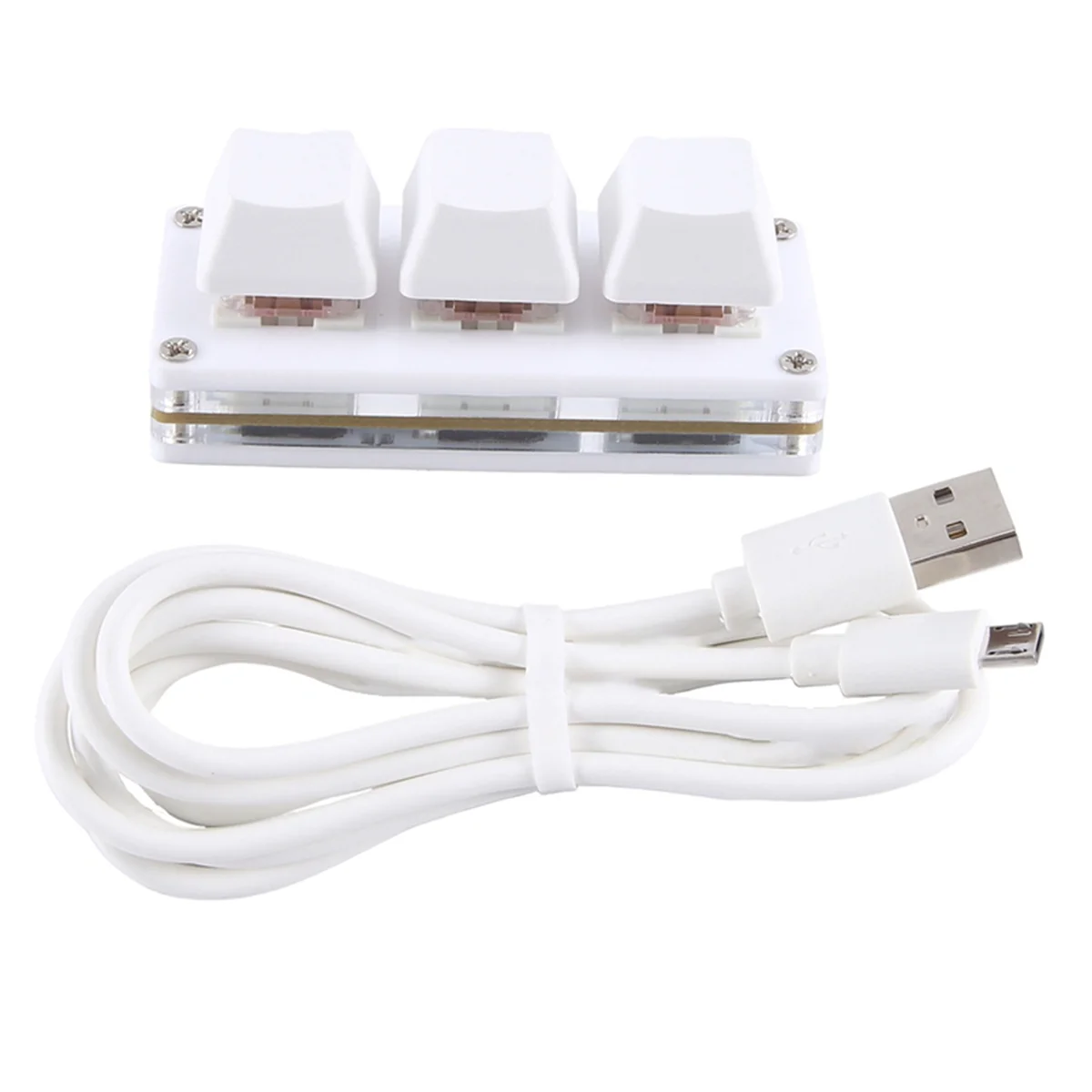 Multimedia OSU Gaming Keypad 3 Key Custom Programming Macro Keyboard Copy Paste HID Mechanical Keyboard(White)