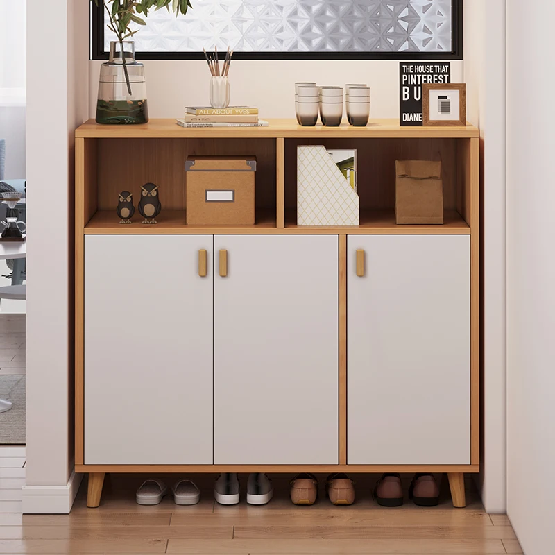 

Modern Wooden Shoe Cabinets Dust Proof Storage Design Household Ultra Thin Shoe Cabinet Multilayer Zapateros Home Furniture