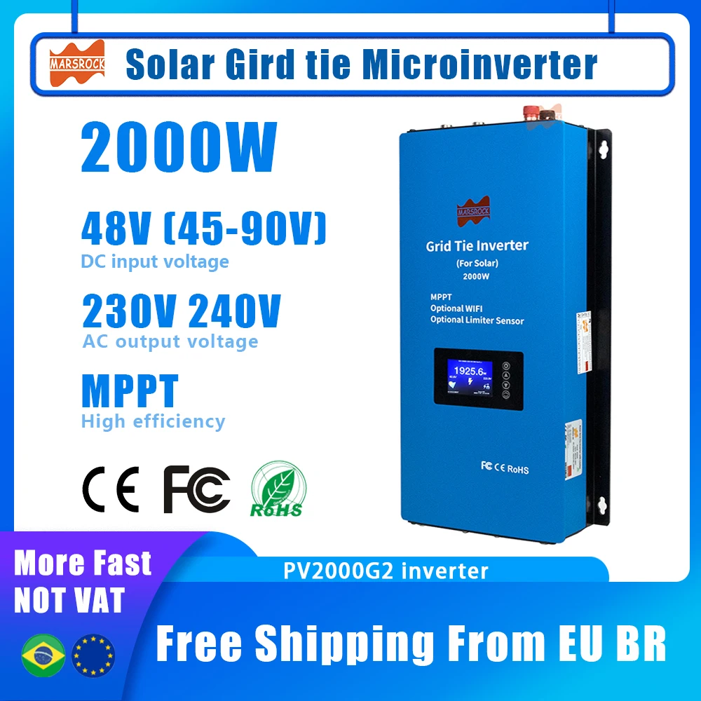 

2000W Micro solar grid tie inverter mppt solar microinverter DC 48V AC 230V 240V Limiter Sensor home appliance WIFI Inverter