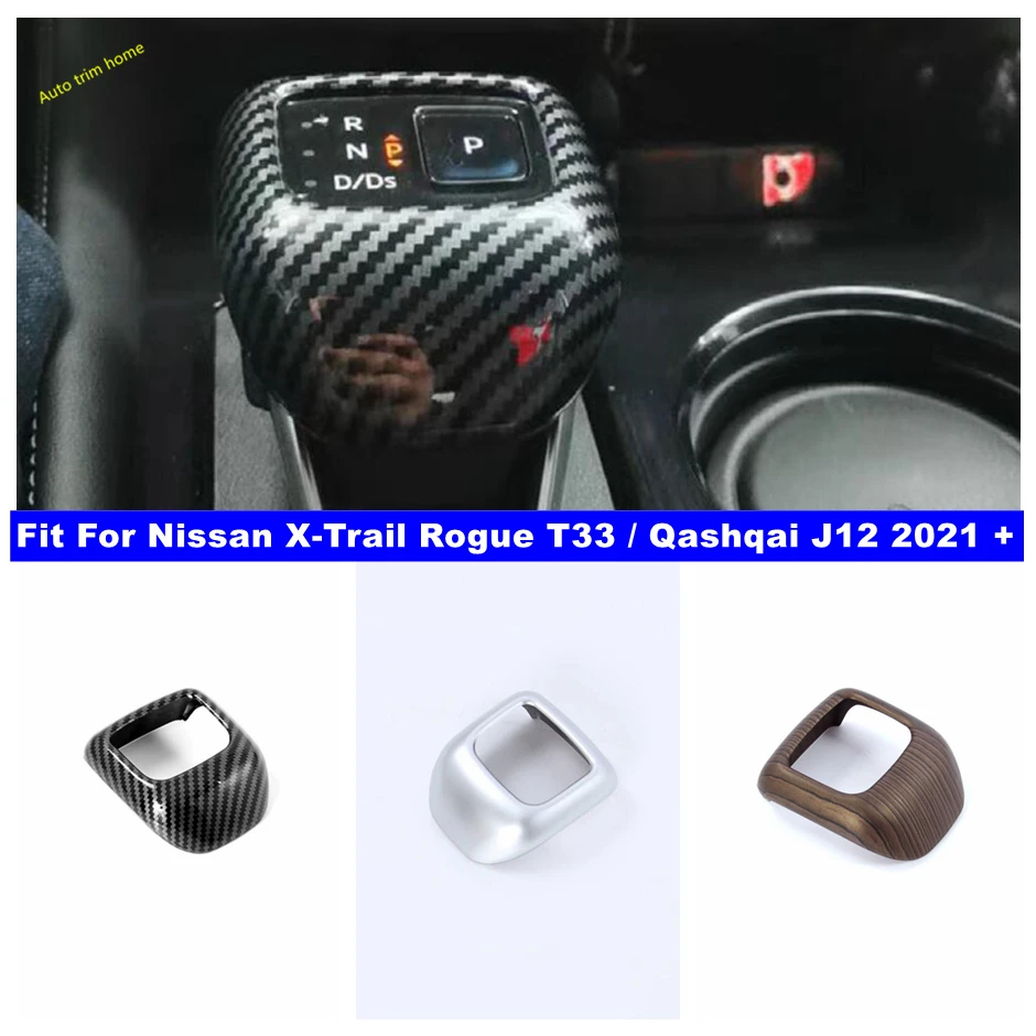 

Car Styling For Nissan X-Trail Rogue T33 / Qashqai J12 2021 2022 ABS Carbon Fiber Transmission Gear Lever Handle Cover Trim