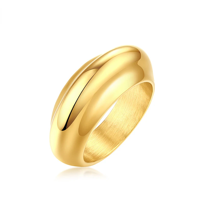 

Megin D Stainless Steel Titanium Pure Color Simple Irregular Form Korean Ins Fashion Vintage Boho Rings for Men Women Gift Jewel