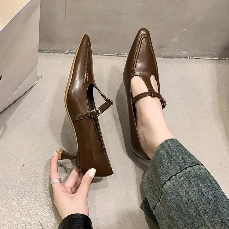 Женская обувь с ремешками сандалии женские фирменные туфли-лодочки на каблуке 3