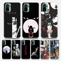 anime naruto itachi sasuke clear phone case for redmi note 7 8 9 10 5g 8t pro 8 8a 7a 9a 9c k20 k30 k40 y3 10x 4g silicone