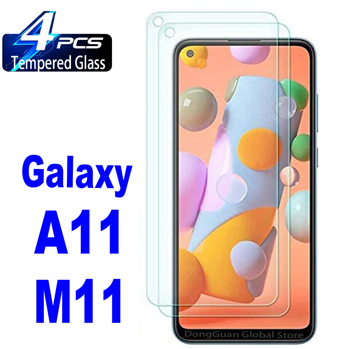 

2/4Pcs Camera Punch Tempered Glass For Samsung Galaxy A11 M11 High Auminum Screen Protector Glass Film