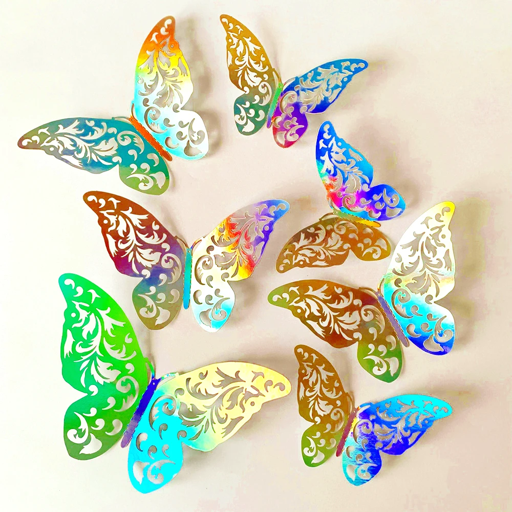 

72/36/24 шт., 3d-бабочки с кристаллами