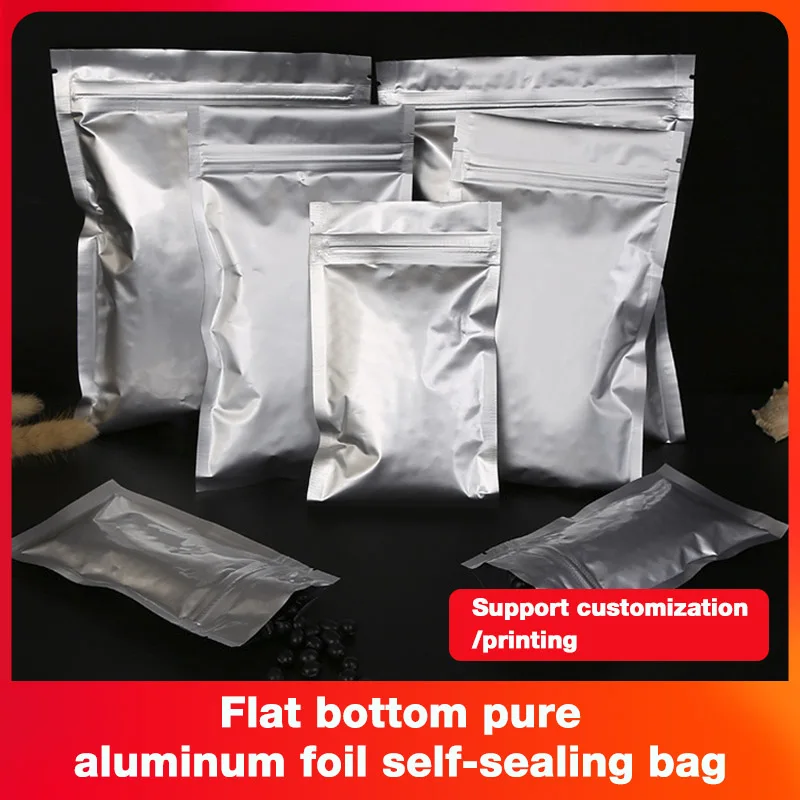 100Pcs Aluminum Foil Pouch Food Disk Tea Self Seal Foil Mylar Bags Zip Lock ESD Vacuum Anti Static Shielding Pouch Storage Bag