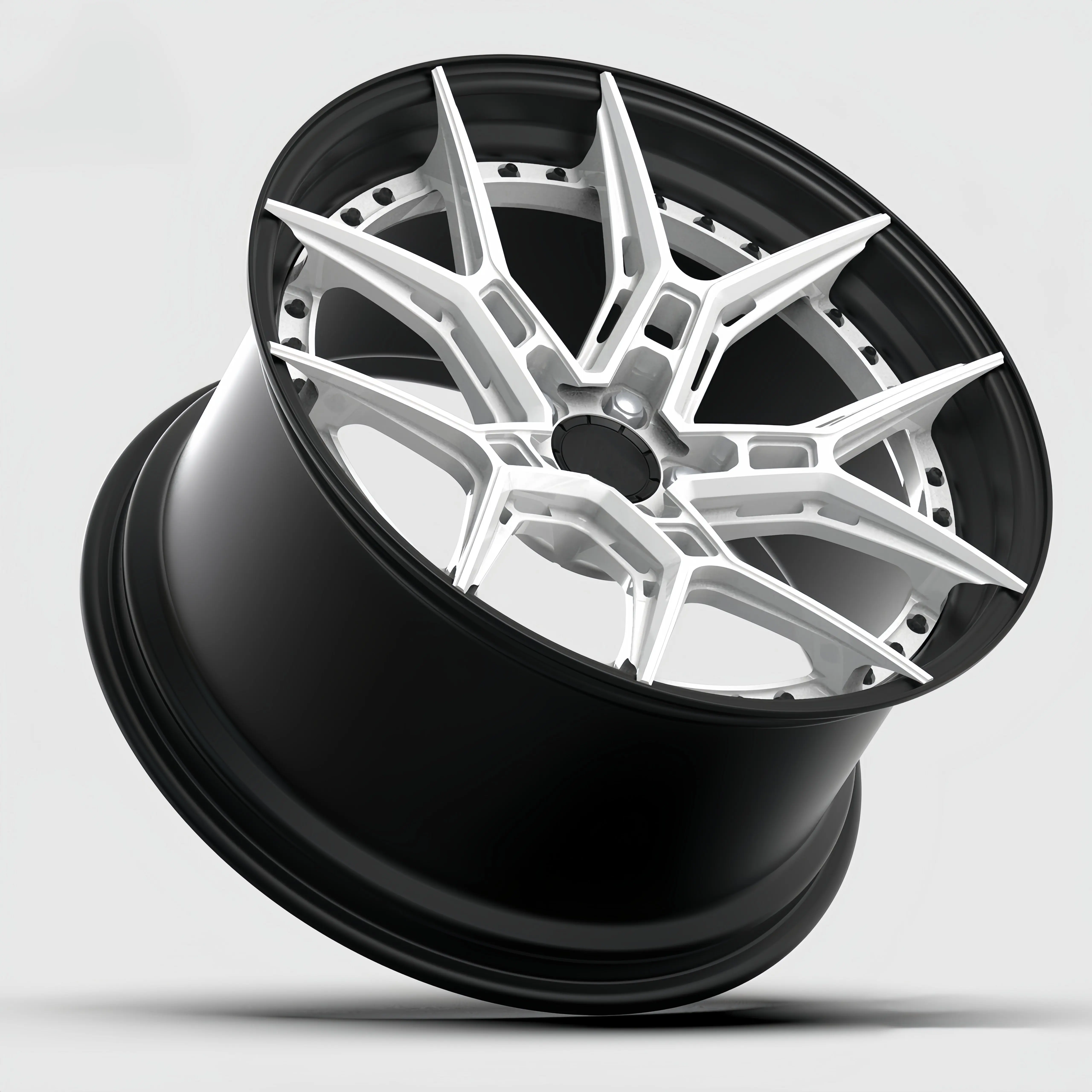 HOT sale Custom 2 pieces Deep concave Spokes Aluminum Alloy 5x120 5x114.3 Forged Wheels racing car For Aston Lamborghini