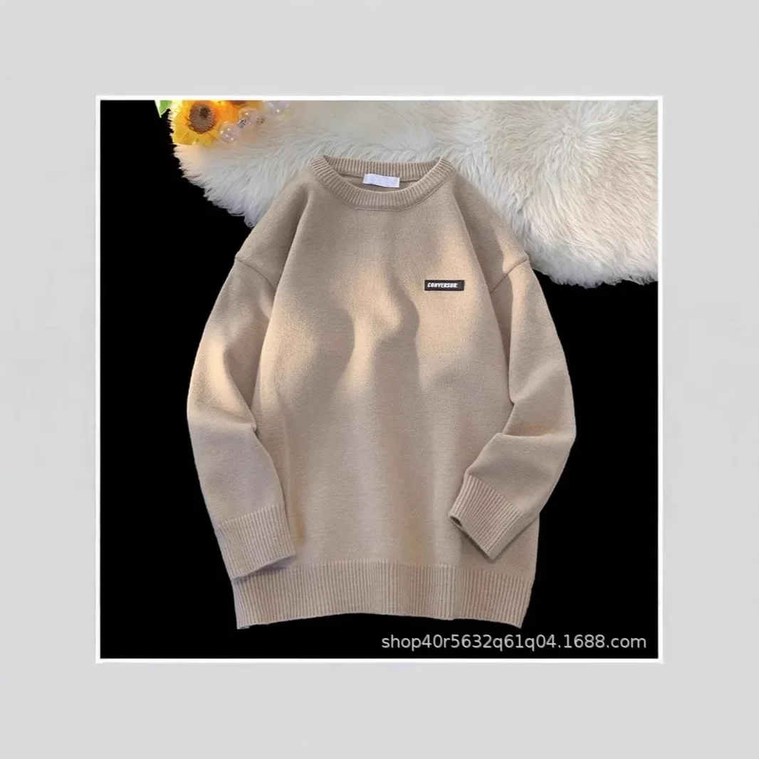 Свитер с круглым вырезом в японском стиле для мужчин и женщин осень-зима новый