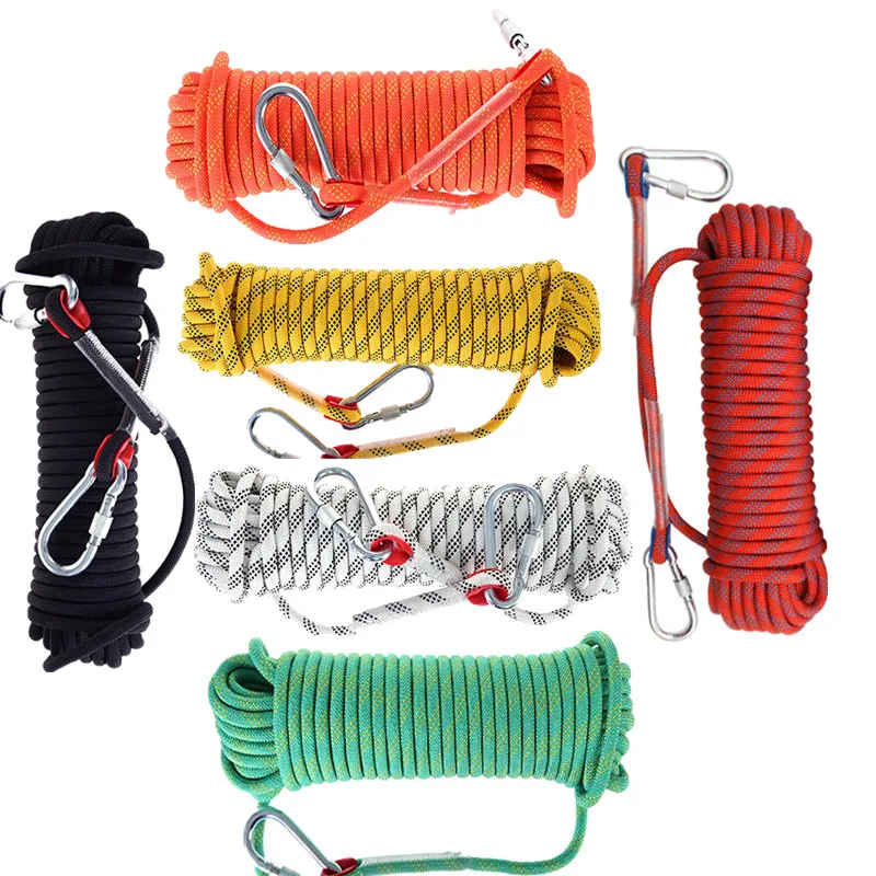 

10/12mm 10M Professional Climbing Rope Paracord Hiking Camp Rescue Rope Outdoor Emergency Safety Survival Parachute Cord Lanyard