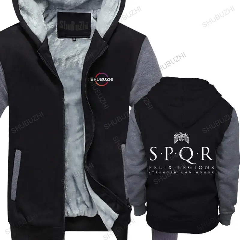 

men's jacket winter coat Gift For Boyfriend Style SPQR Roman Empire Army thick hoodie Men Letter Print fleece hoody Classic