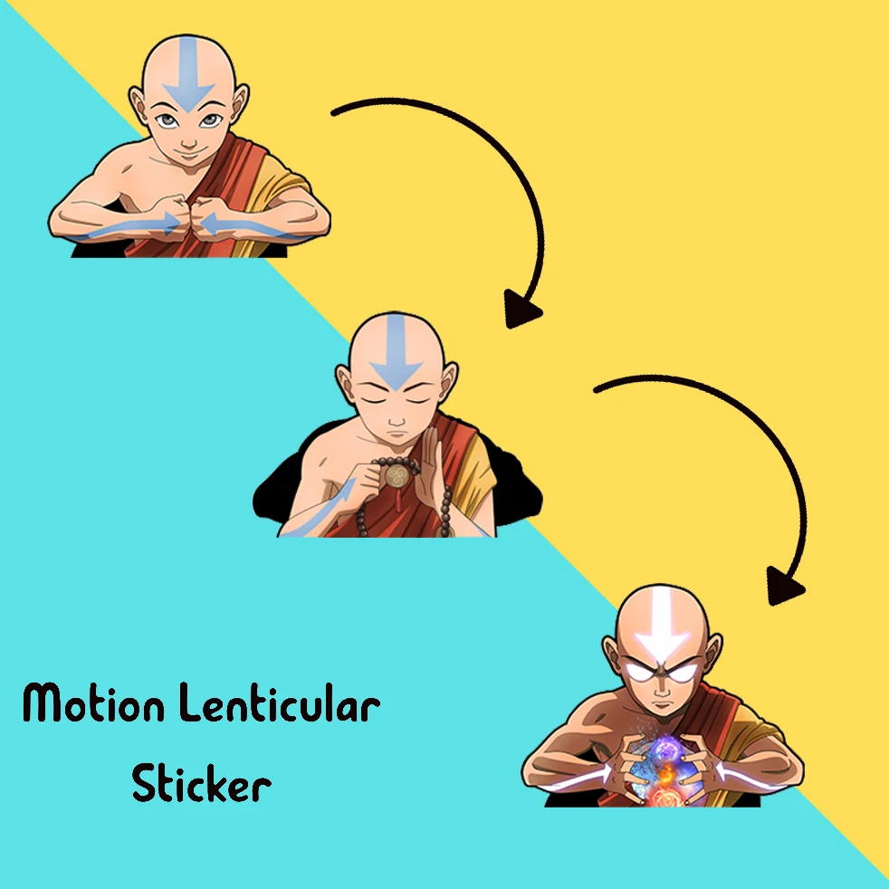 Aang стикеры ATLA движения аниме 3D движущиеся наклейки автомобильные Мультяшные
