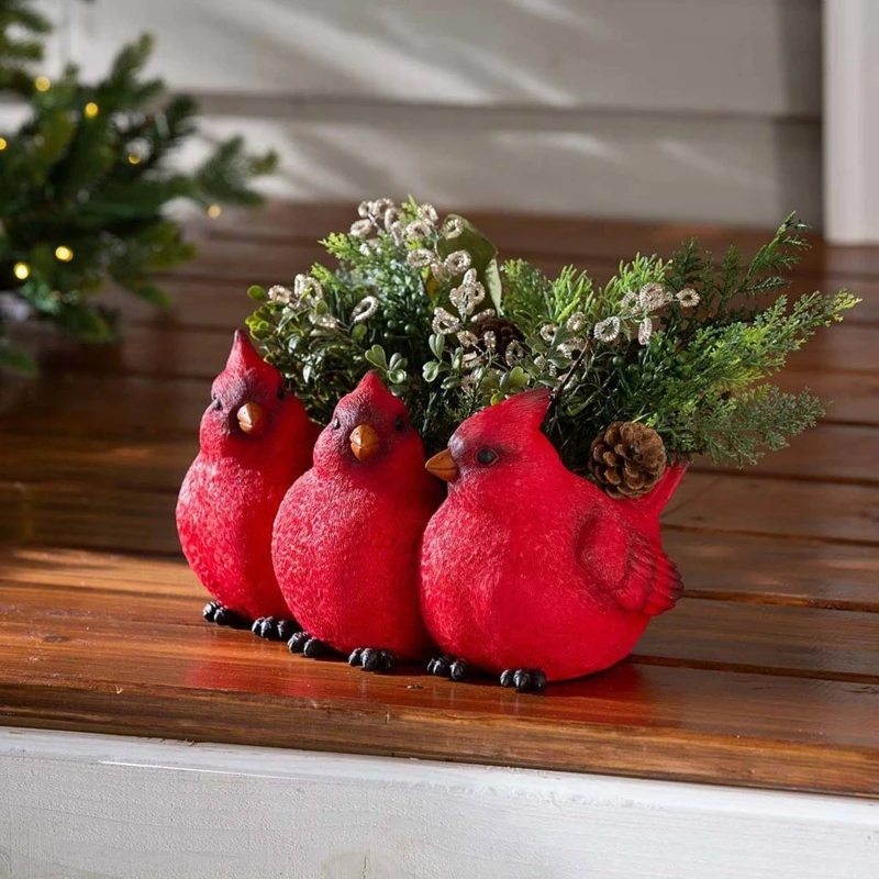 

Lovely Animal Birds Succulent Planters Pot Cactus Container Resin Ornament Landscape DIY Garden Pool Tabletop Decoration