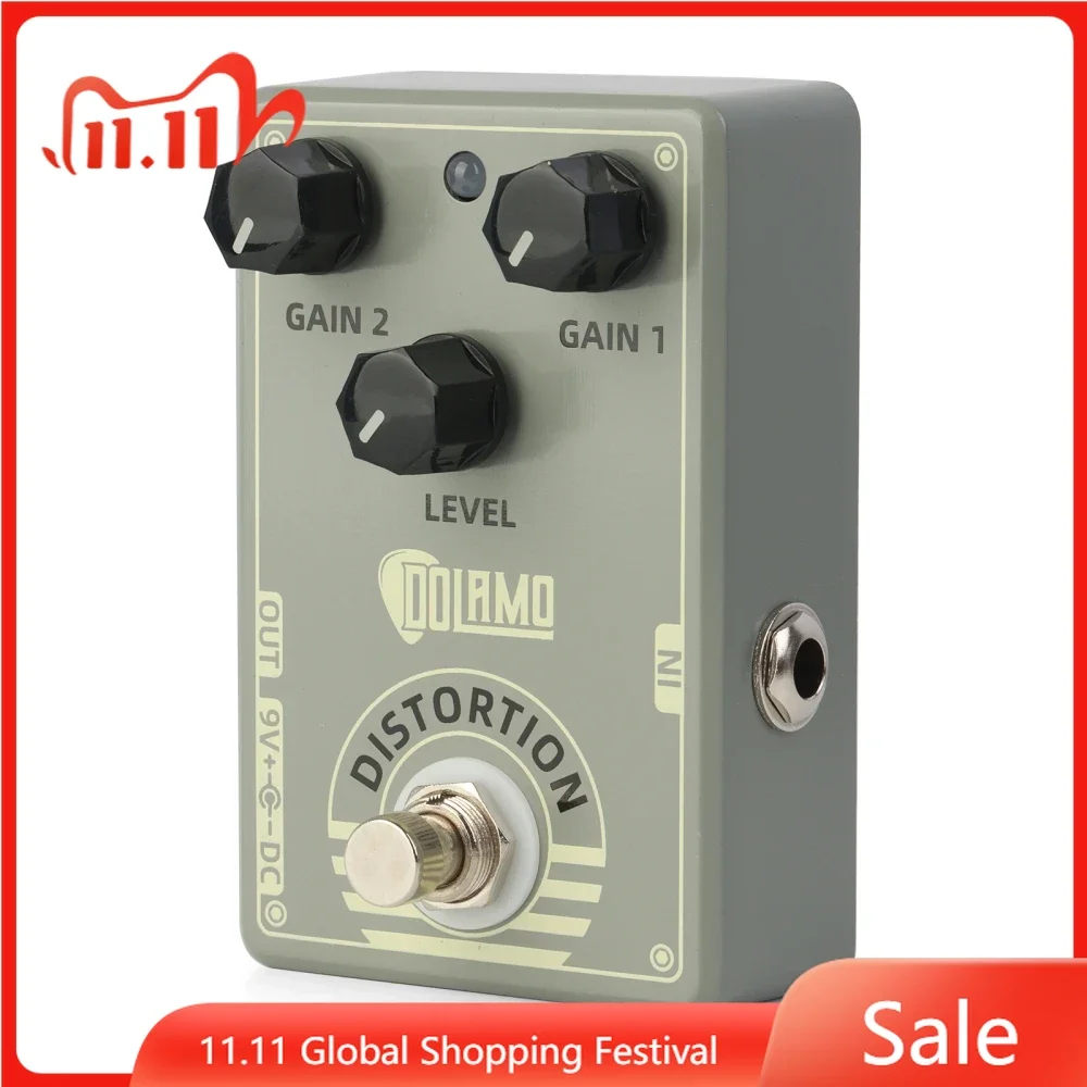 

Dolamo D-5 Distortion Guitar Effect Pedal True Bypass Twin Gain Controls for High and Low Distortion Guitar Parts & Accessories