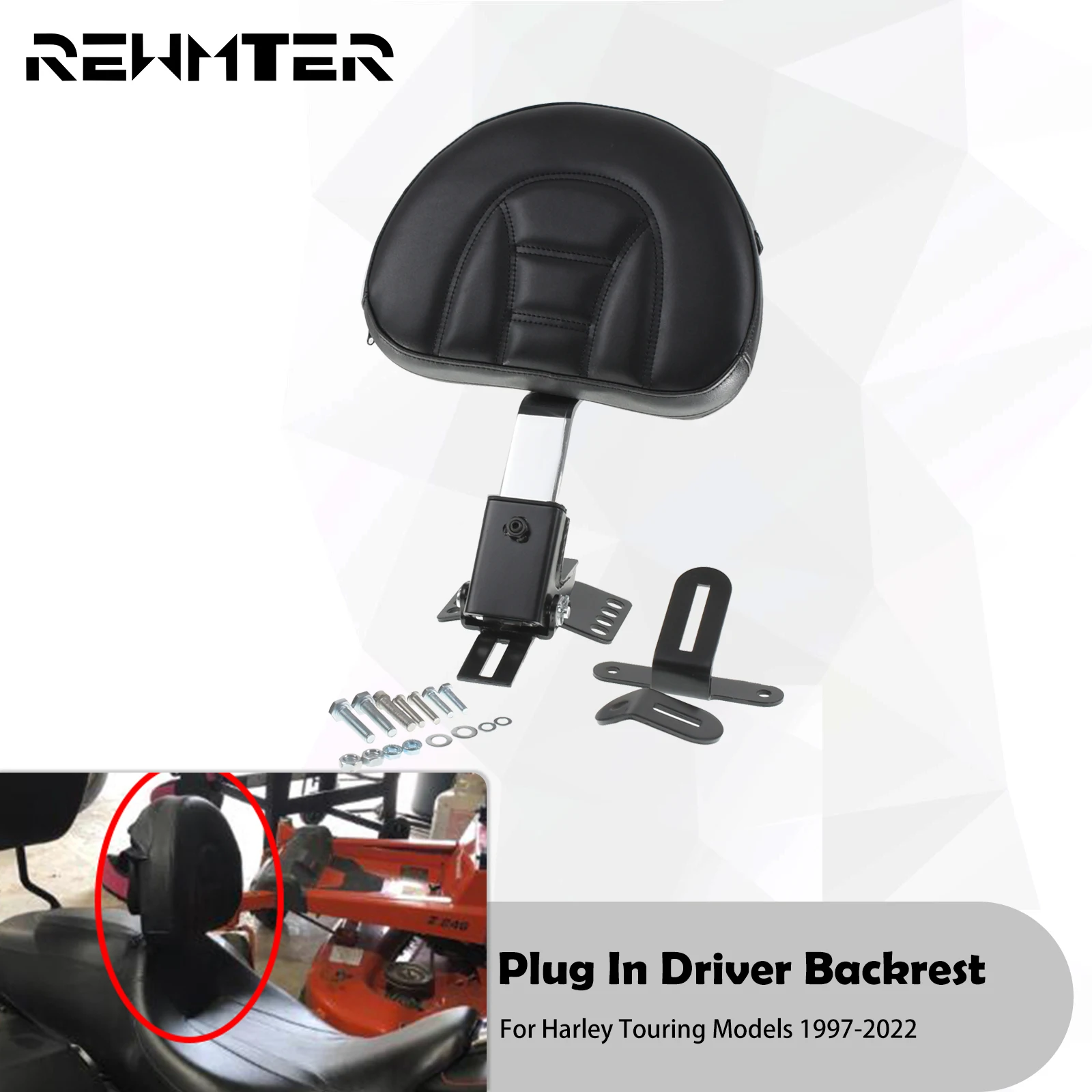 Мотоцикл регулируемая вилка всадника сиденье водителя спинка для Harley Touring Road King