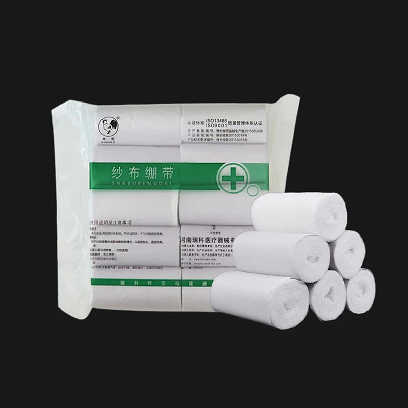 

1 Roll Emergency First Aid Elastic Bandages Breathable Cotton Wound Care Dressing Gauze Medical Nursing Survival Kits