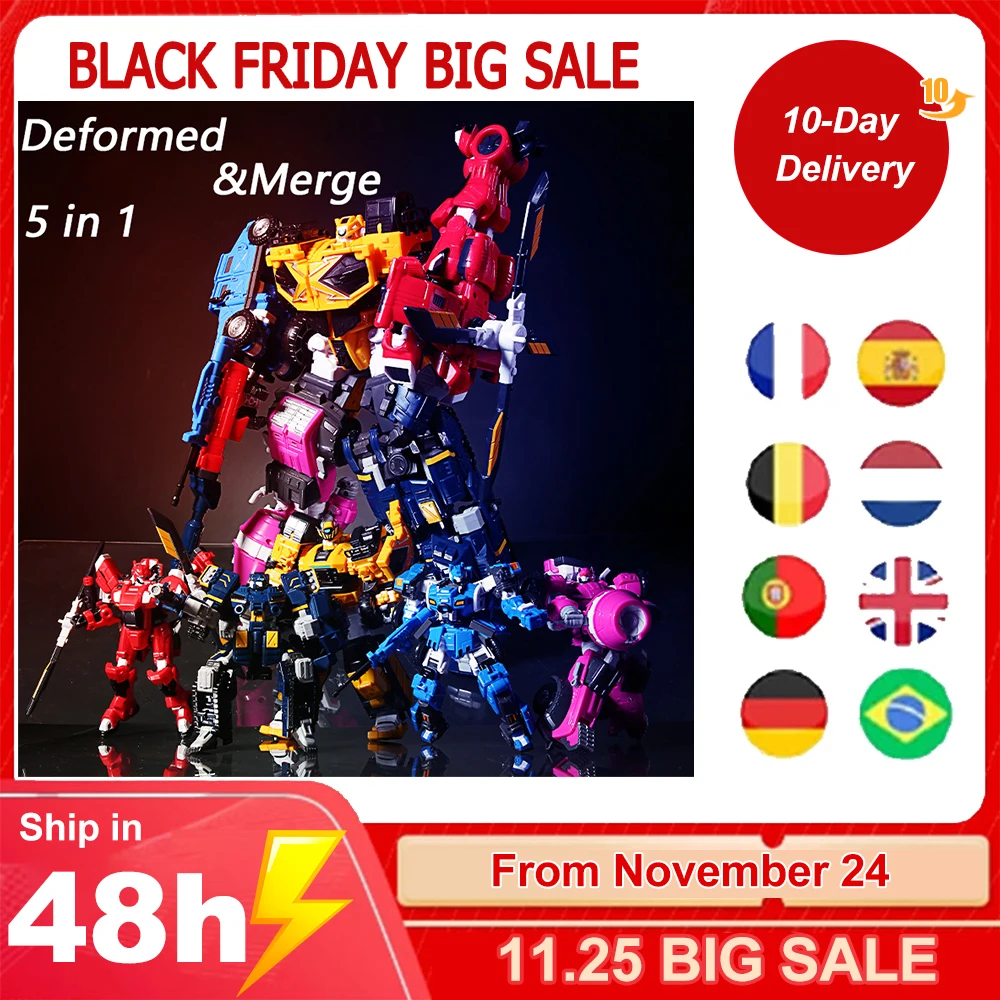 

Корейская игрушка, минисила, динозавр, робот-трансформер, 5 в 1, самолёт, колесница, мяча, деформированные фигурки животных для мальчиков, под...