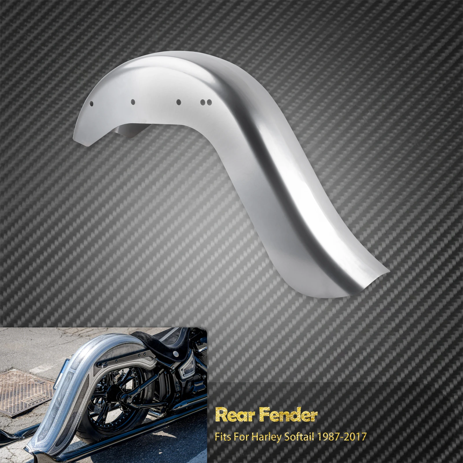 

Мотоциклетное 6-дюймовое расширенное заднее крыло, брызговики для Harley Softail 1986-2017 Fat Boy Breakout Low Rider FLFB FXLR FLDE FLSB
