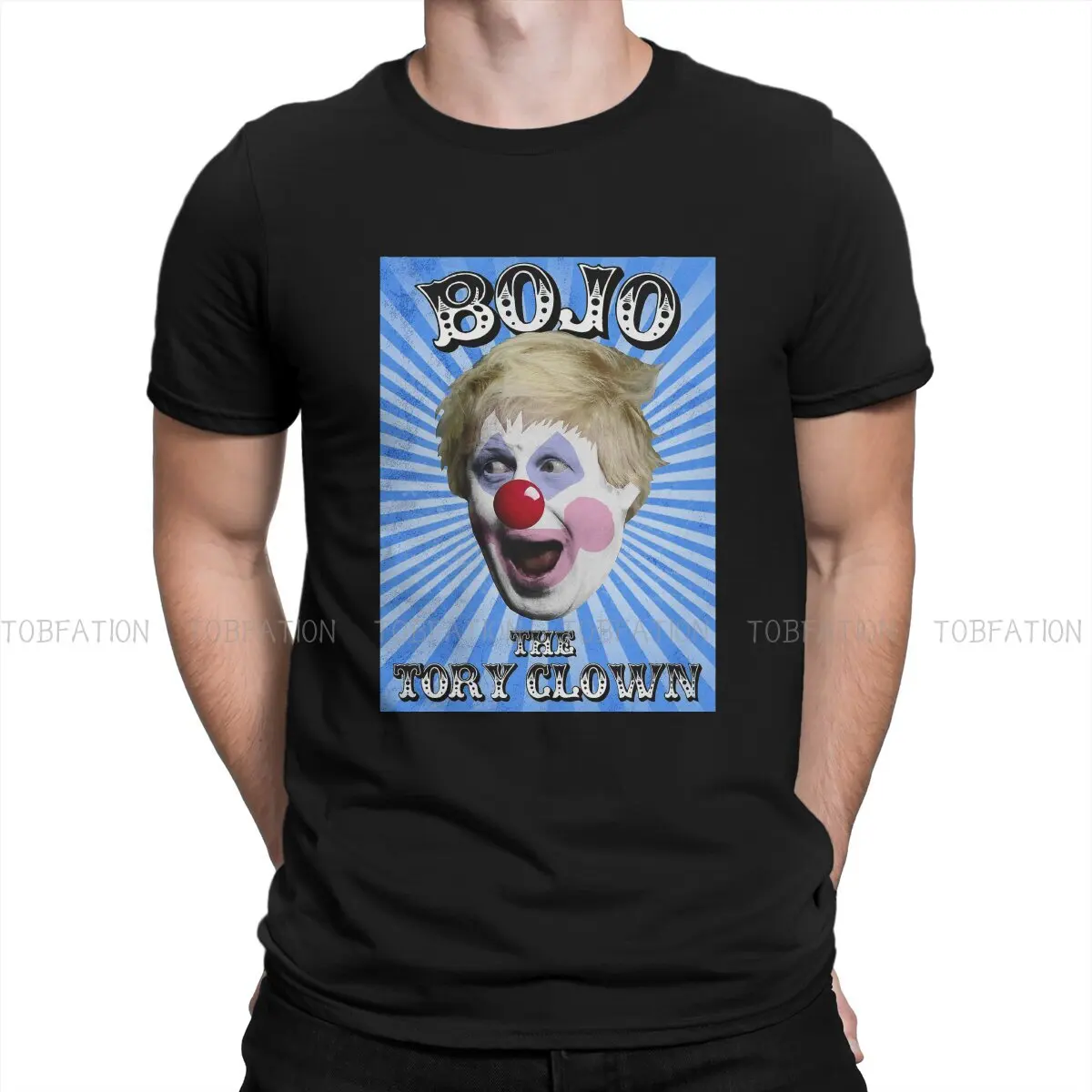 

Johnson BOJO THE CLOWN Hip Hop TShirt Boris Johnson U.K Minister UK Politics Creative Tops Comfortable T Shirt Men Tee