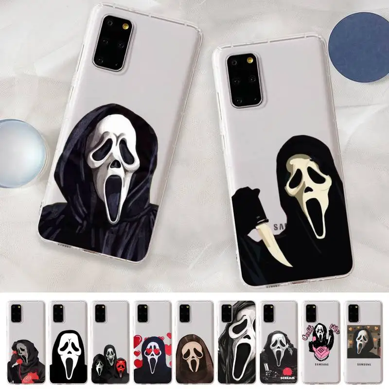 

RuiCaiCa Ghostface horror Scream art Phone Case for Samsung S20 S10 lite S21 plus for Redmi Note8 9pro for Huawei P20 Clear Case