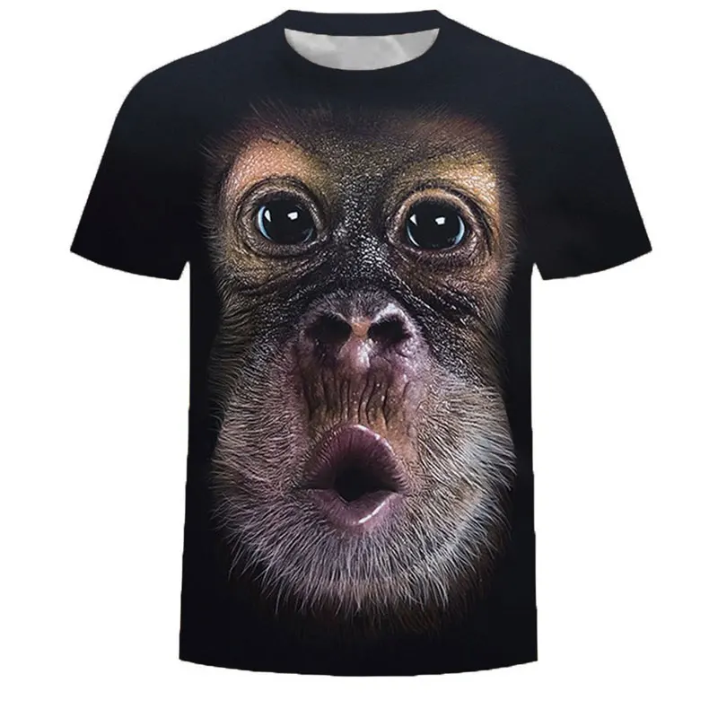 

3D Fashion Funny Monkey Graphic T Shirt For Men Summer Casual Animal Pattern Hip Hop Print Short Sleeve T-shirts Tops Clothing