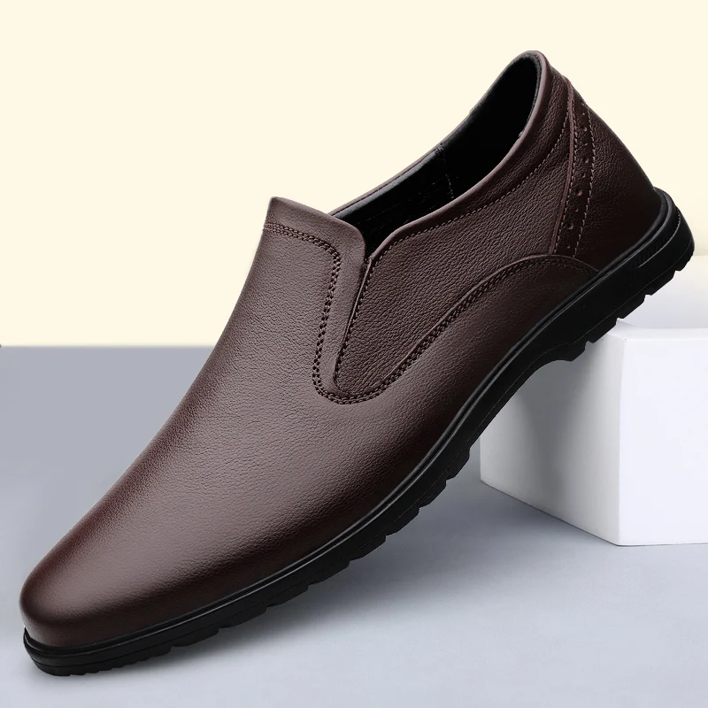 

Four Seasons Large New Novelty Fashion Trend Convenient Fit Soft and Handsome Casual Men's Leather Shoes