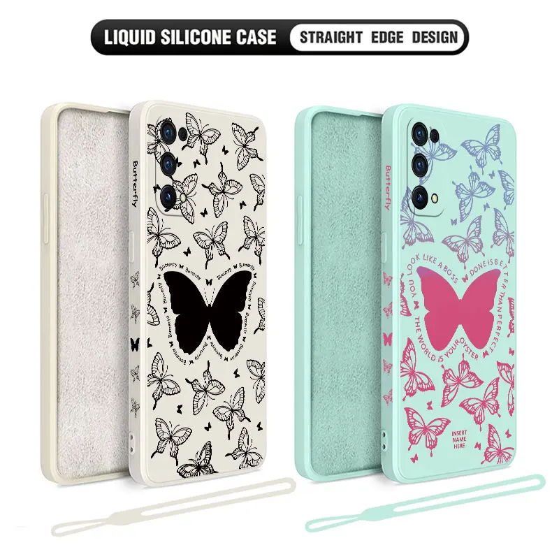 Чехол со свежим узором бабочки для OPPO Realme 11 10 9i 8 8i 7 7i 6 Pro Plus C31 C35 C1 C11 C12 C15 C20 C21Y C25 C25S