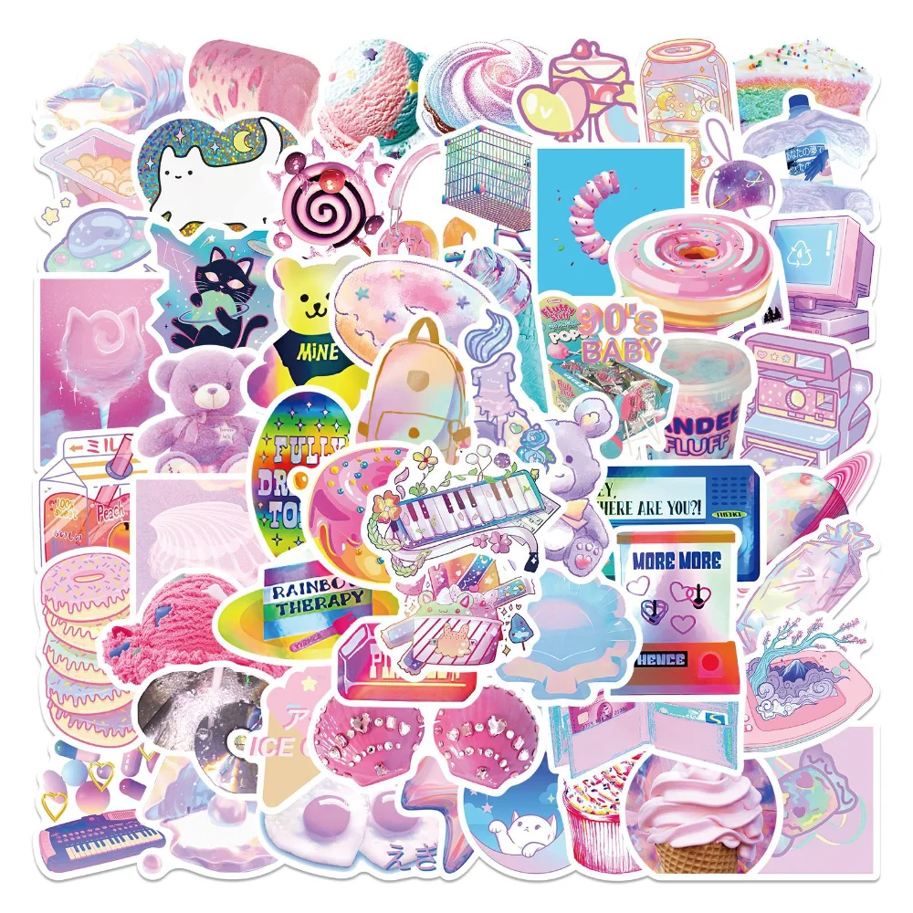 

10/30/60pcs Laser Korean Cute Bear Graffiti Stickers Kawaii Animal Suitcase Laptop Diy Waterproof Decal Stickers Toys For Girls