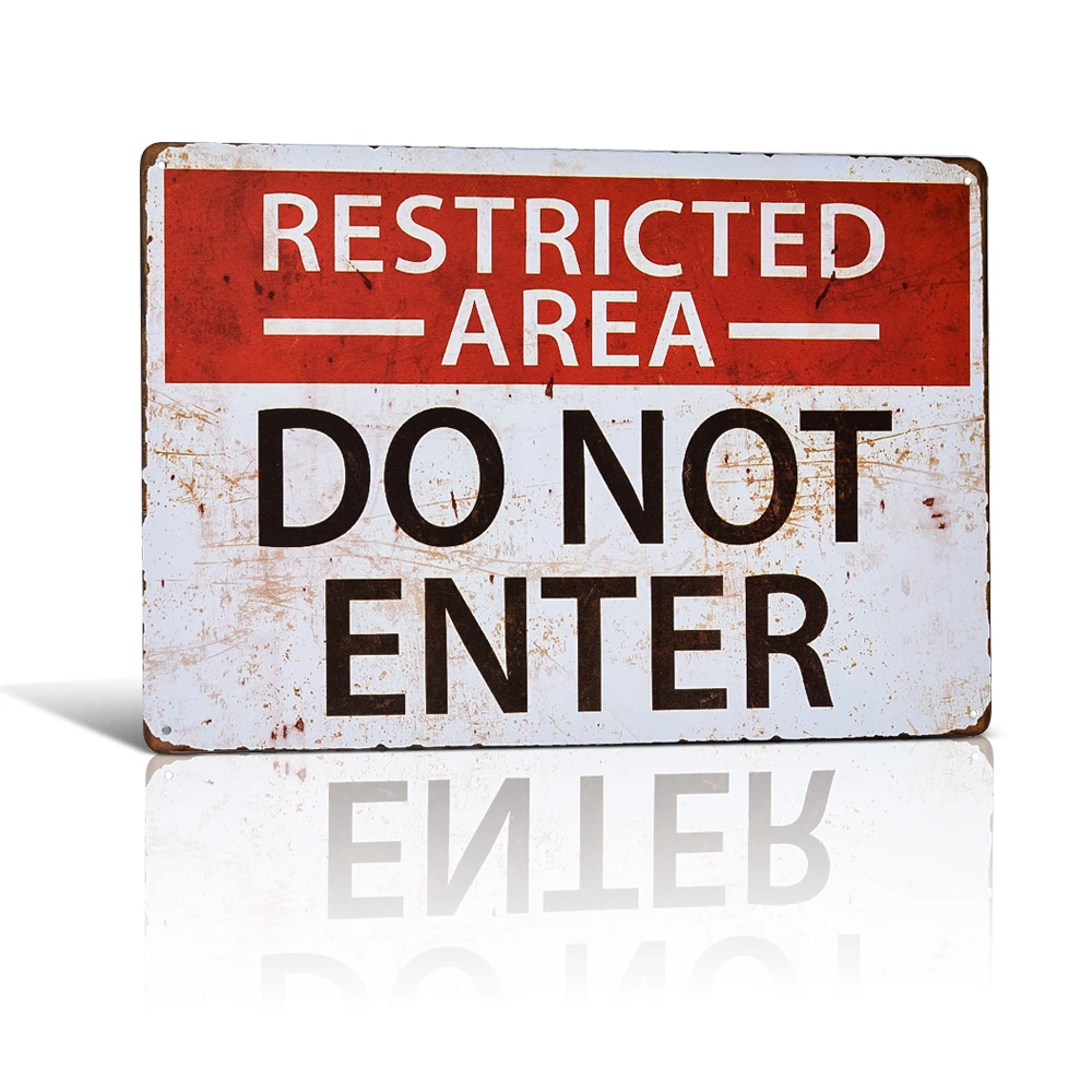

" Restricted area do not enter " Tin Metal sign House Cafe and Pub Bar Hanging Poster Wall Deocr