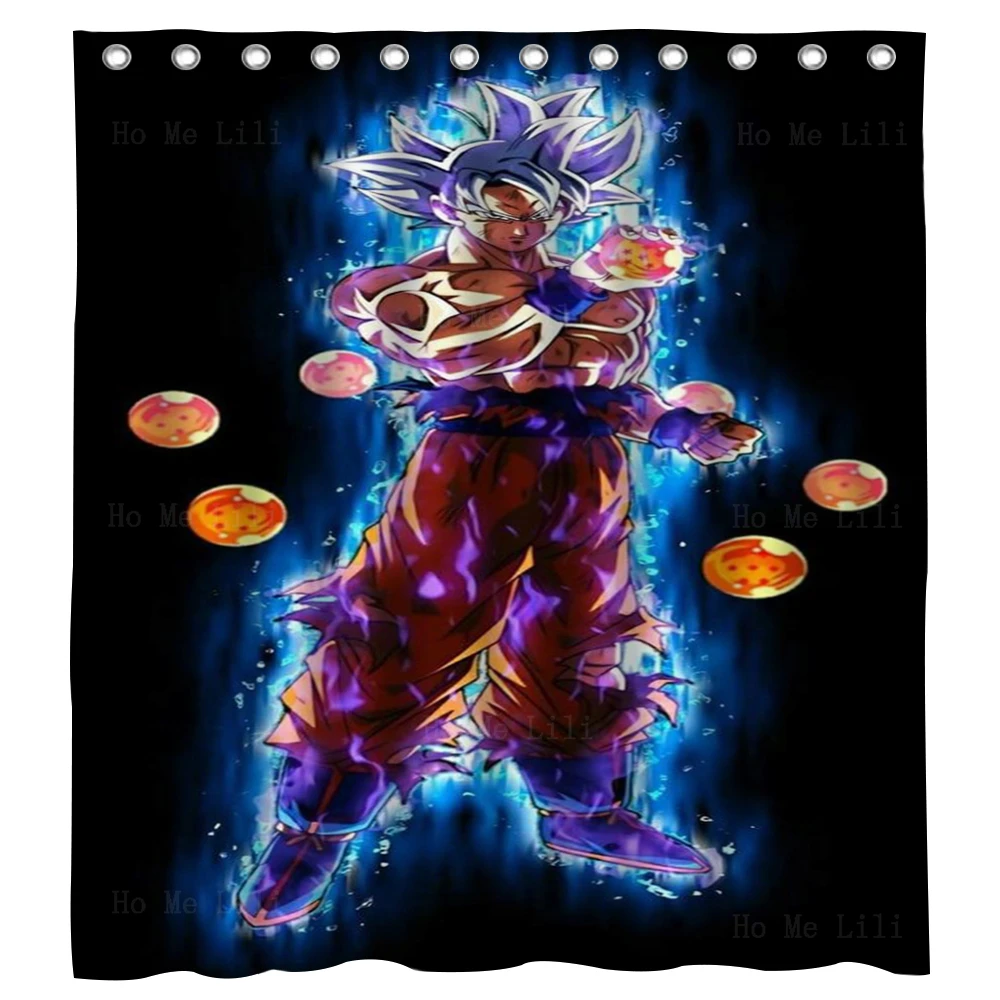 

Anime Character Blue Flame Super Instinct Muscle Men Japanese Art Shower Curtain By Ho Me Lili For Bathroom Decor