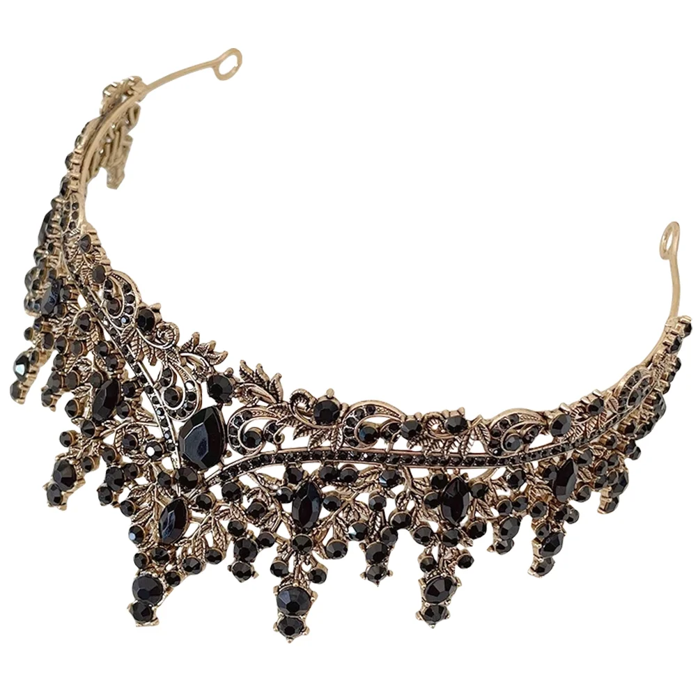 Черная корона со стразами для женщин тиара свадебные короны на день рождения