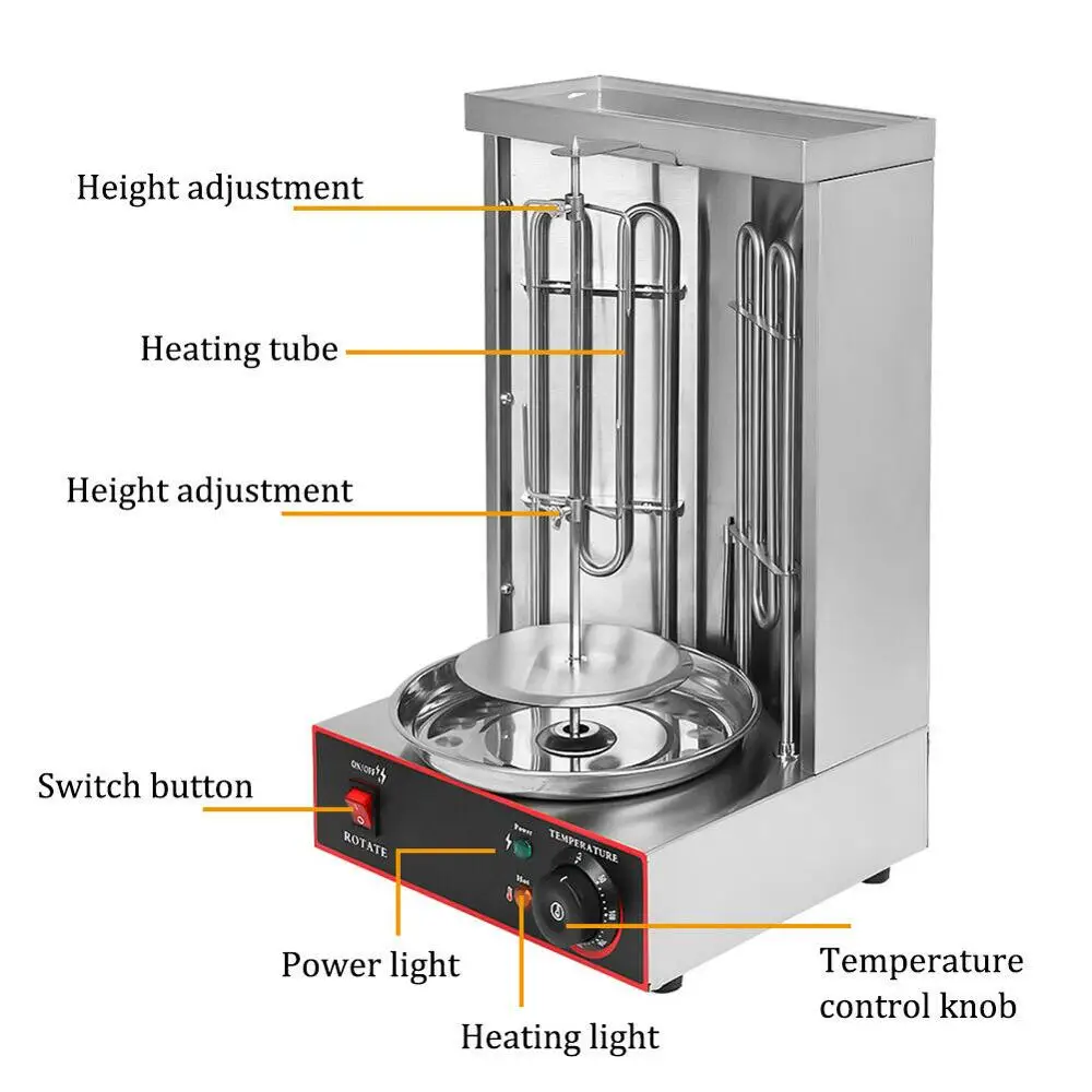 commercial electric kebab shawarma grill machine vertical kebab roaster rotisserie equipment bbq free global shipping
