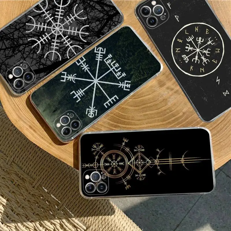 

Viking Vegvisir Odin Nordic Phone Case For iPhone XR X XS Max 14 13 Pro Max 11 12 Mini 6 7 8 plus SE 2020 Printing Cover