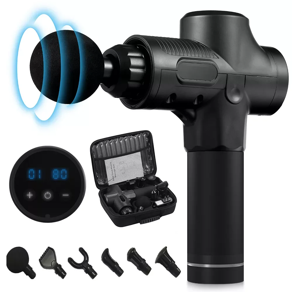 

LCD Display Profession Massage Gun Body Muscle Deep Fascia Massager Muscle Pain Exercising Relaxation Slimming Shaping