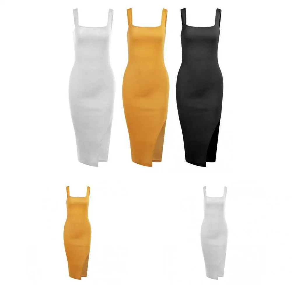 

Потрясающее женское платье однотонные привлекательные летние платья