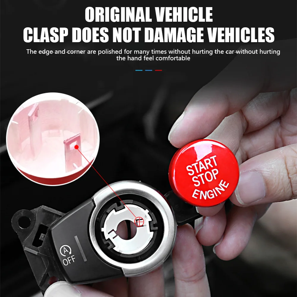 

25 mm Auto Car Engine Start Stop Button Cover for BMW 1 2 3 4 5 6 7 Series X1 X2 X3 X4 X5 X6 F10 F12 F20 F22 F30 F31 F32 F33 F25