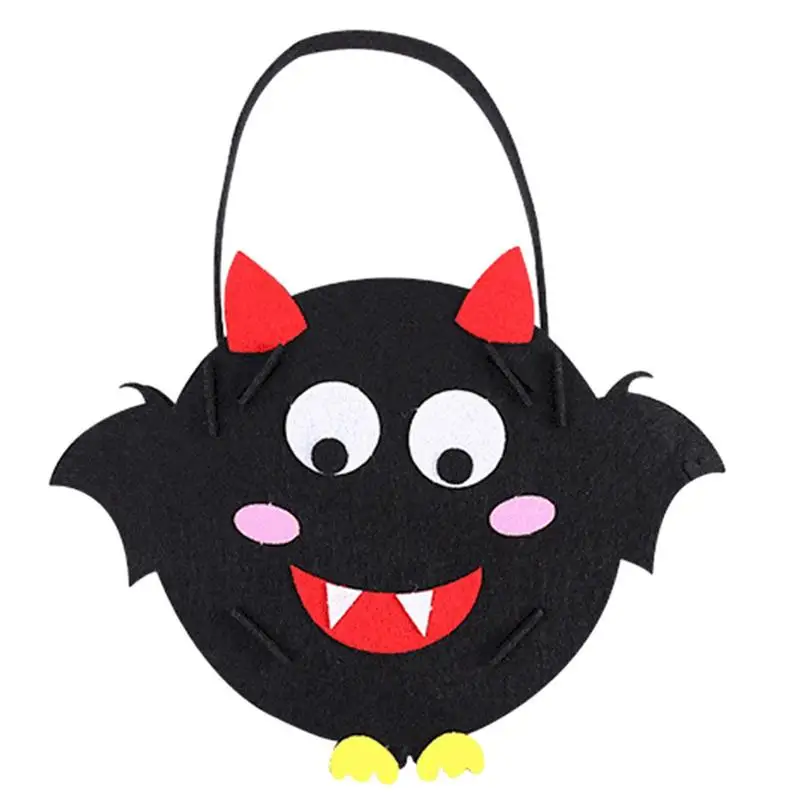 

Halloween Baskets With Handle Eerie Cartoon Candy Basket For DIY Parent-Child Interaction Halloween Bucket For Kindergarten Play