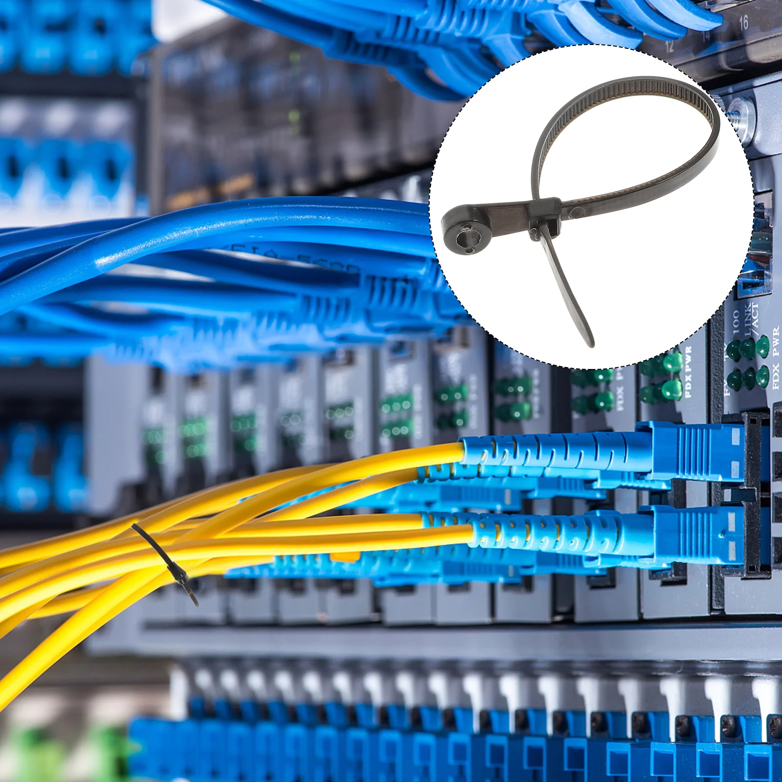 

100 Pcs Cable Tie Heavy Duty Zipper Ties Screw Holes Self-locking Binding Nylon