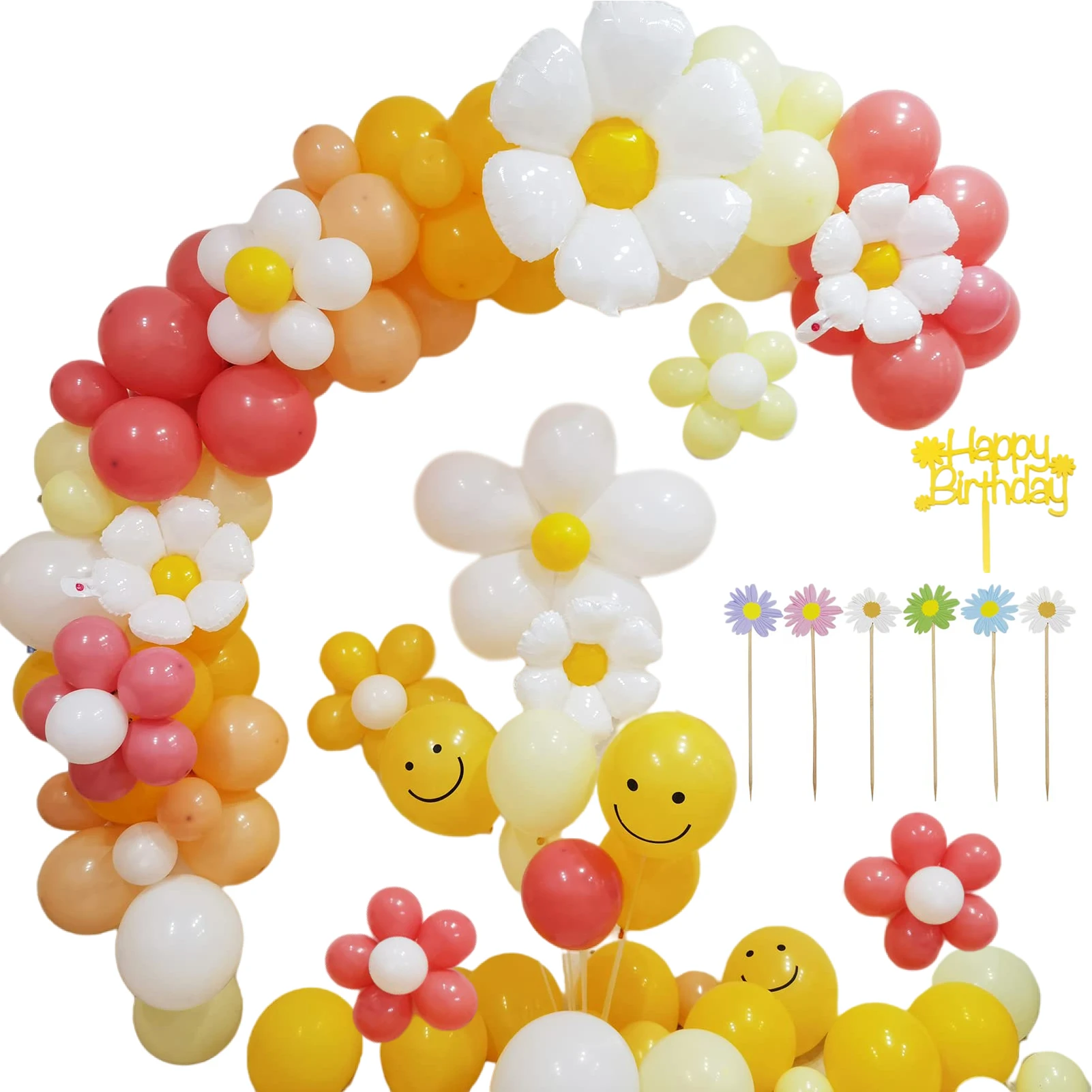 

Набор воздушных шаров с маргариткой, набор украшений для дня рождения, цветочные маргаритки, праздничные украшения, уникальные товары для т...