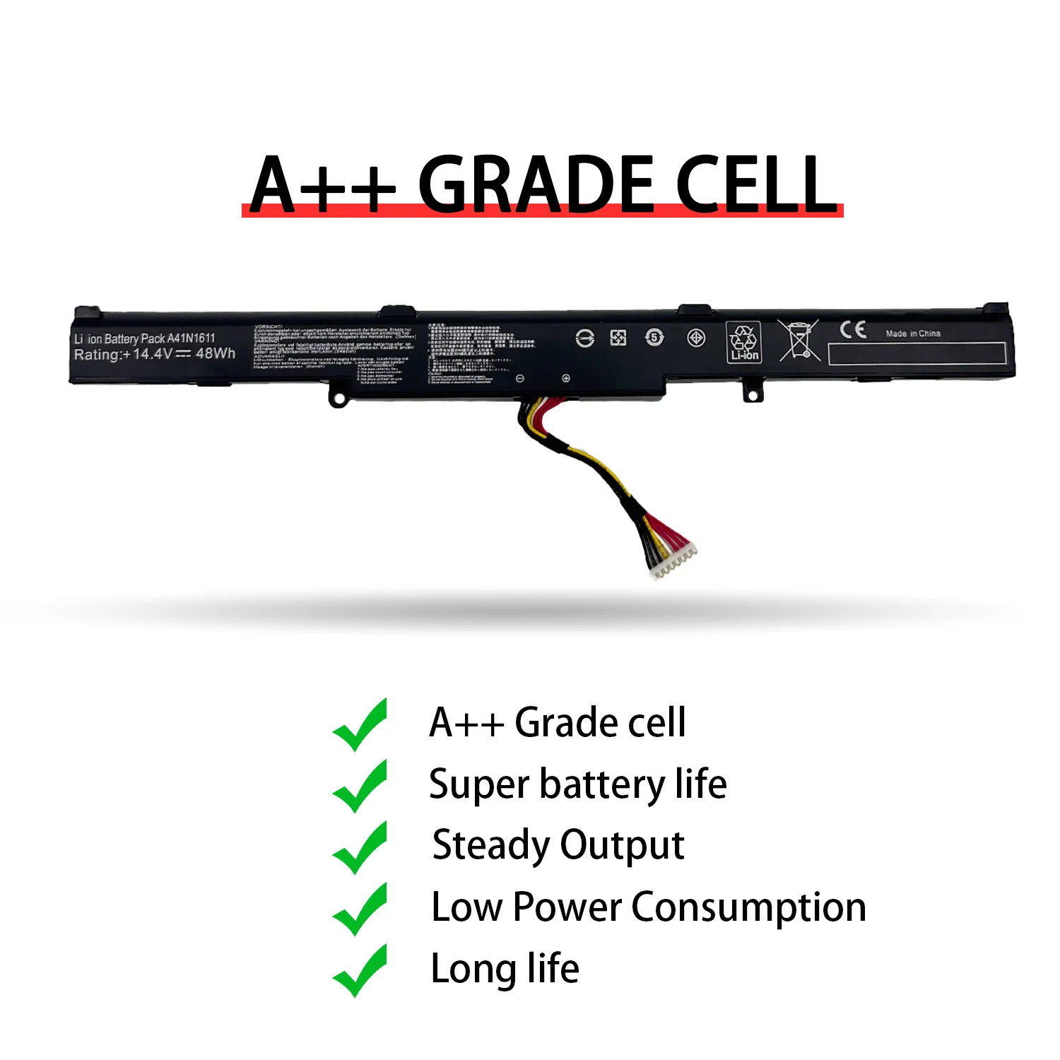 Новый аккумулятор для ноутбука A41N1611 ASUS FX53V FX53VD ZX53VB ZX53VW ZX53VD ZX73V FZ53V FZ53VD GL553V GL553VE GL553VD