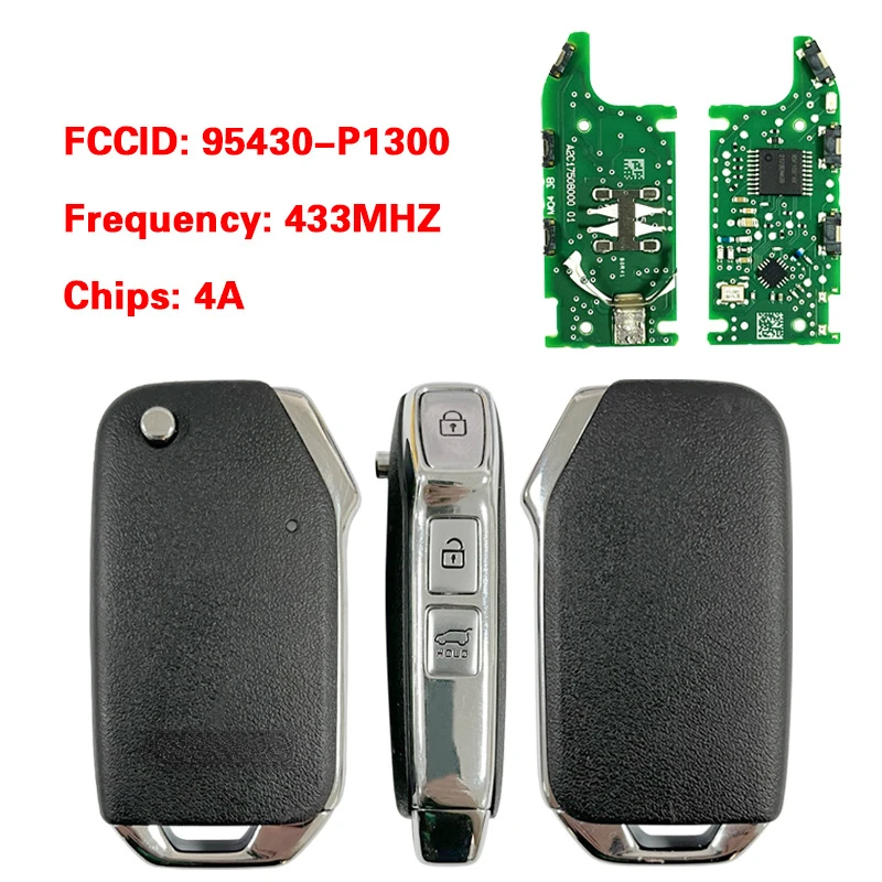 3 bottons 433MHZ/4A чип/FCCID:95430-P1300 Автомобильный Брелок дистанционного управления для Kia