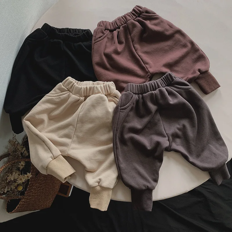 

2023 New Children Harem Pants Fashion Girls Casual Pants Loose Baby Trousers Autumn Cotton Boys Pants Kids Clothes